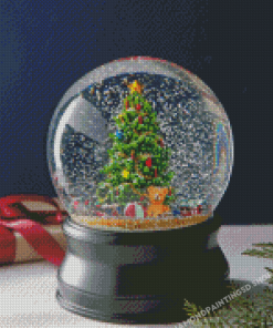 Snow Globe Christmas Tree Diamond Paintings