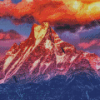 Snowy Himalayas At Sunset Diamond Paintings