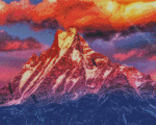 Snowy Himalayas At Sunset Diamond Paintings