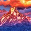 Snowy Himalayas At Sunset Diamond Painting