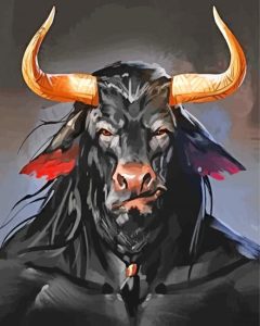 Strong Black Bull Diamond Painting