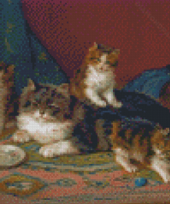 Vintage Cat And Persian Rug Diamond Paintings