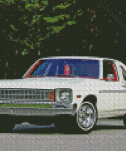 1976 White Chevrolet Nova Car Diamond Paintings