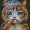 Aesthetic Cat Smoking Diamond Paintings