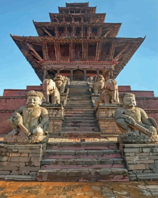 Bhaktapur Nyatapola Temple Nepal Diamond Painting