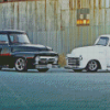 Black And White 1955 Ford Pickup Truck Diamond Paintings