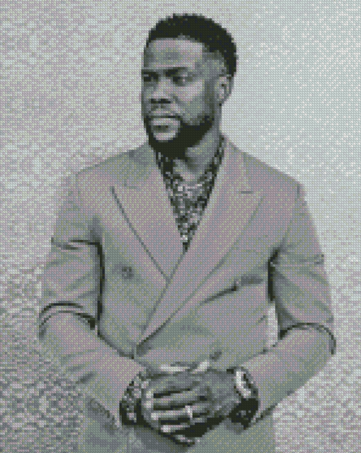 Black And White Kevin Hart Diamond Paintings