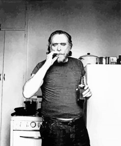 Black And White Charles Bukowski Poet Diamond Painting