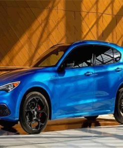 Blue Stelvio Alfa Romeo Car Diamond Painting