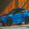 Blue Stelvio Alfa Romeo Car Diamond Paintings