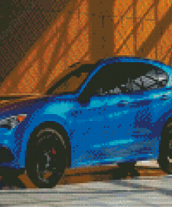 Blue Stelvio Alfa Romeo Car Diamond Paintings