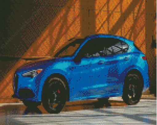 Blue Stelvio Alfa Romeo Car Diamond Paintings