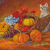 Cat And Cornucopia Diamond Paintings