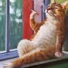Cat Smoking Diamond Painting