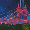 Colorful Roebling Suspension Bridge Kentucky Diamond Paintings