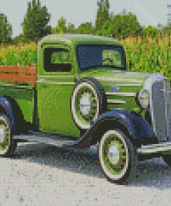 Dark Green 1936 Chevy Truck Diamond Paintings