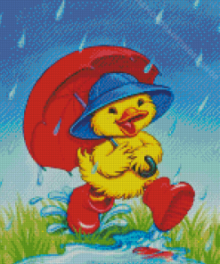 Duck In Red Boots Diamond Paintings