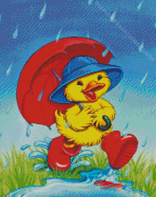 Duck In Red Boots Diamond Paintings