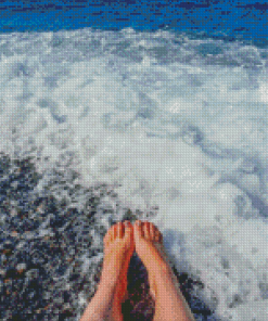 Female Feet In Water By Seaside Diamond Paintings