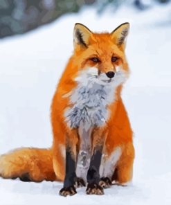 Fox In The Snow Diamond Painting