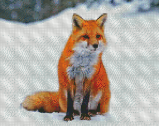 Fox In The Snow Diamond Paintings