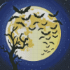 Full Moonlight Night Bats Diamond Paintings