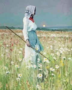 Girl In Meadow Art Diamond Painting