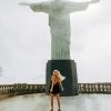 Girl In Front Of Christ The Redeemer Statue Diamond Painting