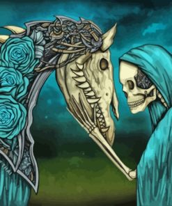 Gothic Skeleton And Horse Diamond Painting