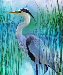 Grey Heron Bird Diamond Painting