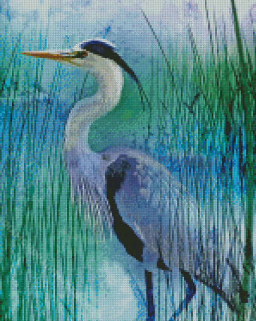 Grey Heron Bird Diamond Paintings