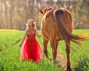 Horse And Child Diamond Painting