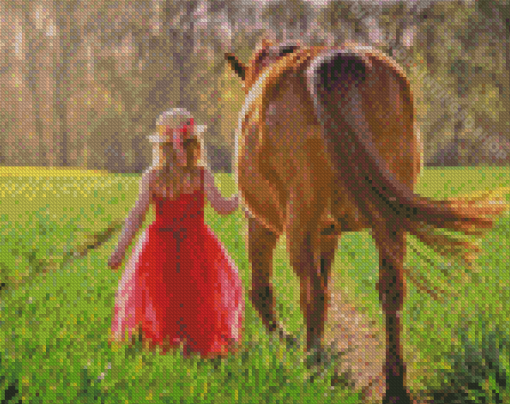 Horse And Child Diamond Paintings