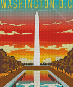 Illustration Washington Monument Poster Diamond Paintings