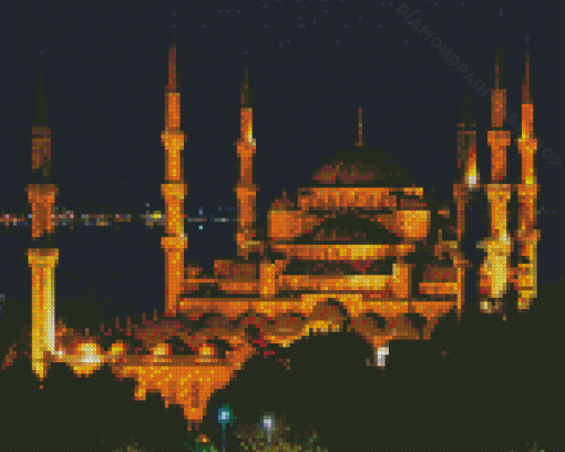 Istanbul Night Mosque Diamond Paintings