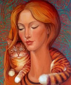 Lady And Cat Diamond Painting