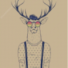 Modern Deer With Glasses Diamond Paintings