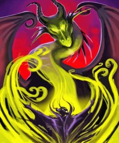 Maleficent And The Dragon Art Diamond Painting