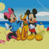 Mickey And Minnie At The Beach With Pluto Diamond Paintings