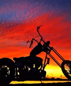 Motorbike Sunset Diamond Painting