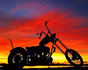 Motorbike Sunset Diamond Painting