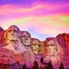 Mount Rushmore National Memorial Sunset Scene Diamond Painting
