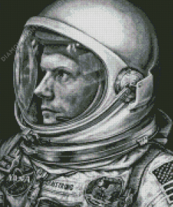 Nasa Astronaut Neil Armstrong Black And White Diamond Paintings