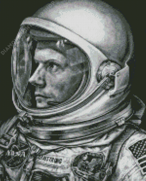 Nasa Astronaut Neil Armstrong Black And White Diamond Paintings