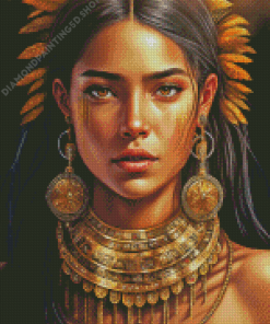 Native American Indian Girl Diamond Paintings