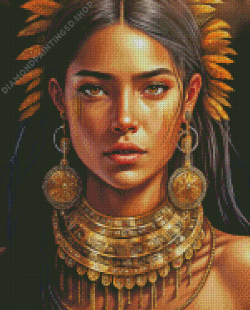 Native American Indian Girl Diamond Paintings