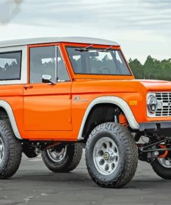 Orange Ford Bronco Diamond Painting