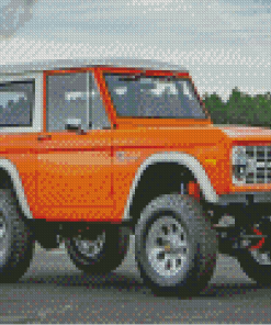 Orange Ford Bronco Diamond Paintings