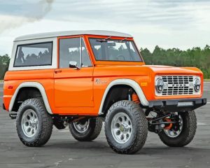 Orange Ford Bronco Diamond Painting