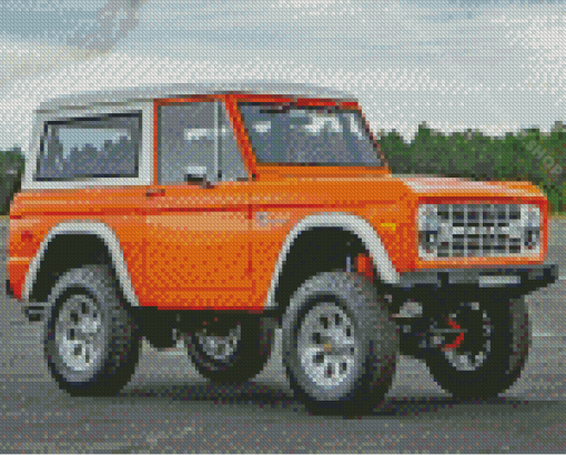 Orange Ford Bronco Diamond Paintings